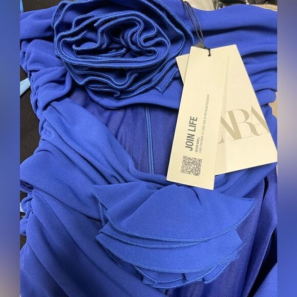 Zara Floral Cut Out Dress Size Small - Picture 4 of 5